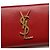 Saint Laurent Portafoglio lungo con zip in caviar rosso e monogramma dorato - vista 6