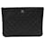 Chanel Clutch Black Caviar Argento Medium Nero