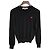 Comme Des Garcons Schwarzer Strick für Damen mit rotem Mini-Patch