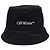 Off White Nylon-Anglerhut mit Logo-Stickerei Silber