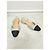 Chanel Décolleté slingback bicolore argento con tacco basso e scarpe basse - vista 3