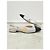 Chanel Décolleté slingback bicolore argento con tacco basso e scarpe basse - vista 4