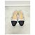 Chanel Décolleté slingback bicolore argento con tacco basso e scarpe basse - vista 5