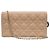 Dior Borsa a tracolla Lady Chain in vernice cannage beige Marrone
