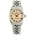 Rolex Relógio Datejust de aço para mulher com mostrador creme brilhante Branco