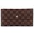 Louis Vuitton Cartera larga con solapa Damier Ebene para mujer Castaño