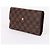 Louis Vuitton Cartera larga con solapa Damier Ebene para mujer Castaño - vista 3