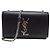Saint Laurent Borsa Kate piccola in pelle Grande Poudre nera con finiture argentate Nero