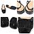 Valentino Sandali slingback da donna in vernice nera con logo firma Nero - vista 6