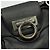 Salvatore Ferragamo Borsa a tracolla in pelle nera con Gancini argento dorato Nero - vista 5