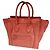 Céline Bolsa Tote Nano Luggage em couro de bezerro cor laranja