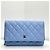 Chanel WOC Classic Caviar Blu Oro Giallo Chip - vista 3