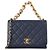 Chanel Triple Pearl Chain Turnlock Flap Shoulder Bag Blue