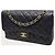 Chanel Bolsa de Ombro Black Caviar Gold Classic Flap Chain Large Series Preto - vista 3