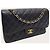 Chanel Bolsa de Ombro Black Caviar Gold Classic Flap Chain Large Series Preto - vista 4