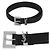 Saint Laurent Belt Monogram Logo Silver Plate Black