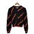 Balenciaga Kurzes Damen-Strickpullover aus Wolle mit Multi-Logo-Jacquard Orange Schwarz - Ansicht 3