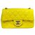 Chanel Serie di borse a tracolla Classic New Mini Yellow Silver brevettata Giallo
