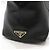 Prada Borsa a tracolla in pelle di vitello nera con logo in rilievo e finiture dorate Nero - vista 9