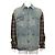 Gucci Check Sleeve Back Logo Lettering Men's Denim Jacket