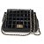 Chanel Borsa a tracolla a fisarmonica in agnello laccato cioccolato Nero