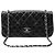Chanel Borsa a tracolla Baguette Classic in agnello nero con catena argentata