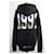 Off White Kapuzenpullover aus Fleece Schwarz - Ansicht 2