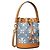 Tory Burch Borsa bucket Mini Monogram Denim rigenerata D'oro - vista 6