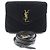 Saint Laurent Borsa a tracolla Lulu Toy in scamosciato nero e metallo dorato con monogramma