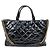 Chanel Borsa tote in pelle di vitello stropicciata nera Nero - vista 3