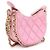 Chanel Mini bolsa transversal meia-lua em couro rosa - vista 2