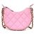 Chanel Mini bolsa transversal meia-lua em couro rosa - vista 4