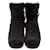 Chanel Botines de shearling acolchado Castaño