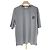 Hermès Cheval Leder Logo Crewneck T-Shirt Grau Braun