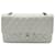 Chanel Borsa a tracolla classica White Caviar Silver Medium Bianco