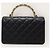 Chanel Mini bolsa transversal de pele de cordeiro com alça de mão e corrente de pérolas preto - vista 5