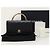 Chanel Mini bolsa transversal de pele de cordeiro com alça de mão e corrente de pérolas preto - vista 6