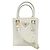 Prada White Gold-Plated Saffiano Galleria Mini Top Handle Tote Bag