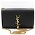 Saint Laurent Bolso de hombro Kate Medium Chain con borla y monograma dorado Negro