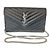 Saint Laurent Borsa a tracolla YSL Cassandra Medium Black Monogram Matelassé con catena argentata Nero - vista 7
