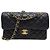 Chanel Borsa a Spalla Classic Flap in Caviar Gold Small Nero