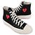 Comme Des Garcons Sneakers alte Single Heart Chuck Nero - vista 5