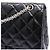 Chanel Vintage Schultertasche mit großer silberner Kette aus schwarzem Lackleder - Ansicht 13