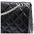 Chanel Vintage Schultertasche mit großer silberner Kette aus schwarzem Lackleder - Ansicht 4