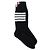 Thom Browne Calcetines de media pierna Bar en algodón ligero Negro