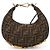 Fendi Mini borsa hobo in jacquard Graphy FF Marrone
