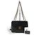 Chanel Borsa a tracolla Large Classic in agnello con logo Big CC Nero