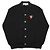 Comme Des Garcons Herrenstrickjacke aus Wolle mit Double Heart Patch Mehrfarben