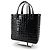 Chanel Borsa Tote Patent Chocolate Bar Nero