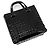 Chanel Borsa Tote Patent Chocolate Bar Nero - vista 5